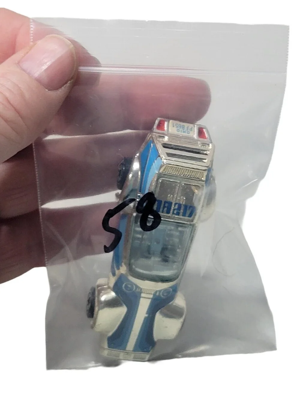 1980 Kenner CPG Prod Corp No.1027 Silver Blue NA 217 Die-cast Race Car OH plate